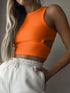 'Ulani' Cutout Round Neck Tank Top - Celes Fashion